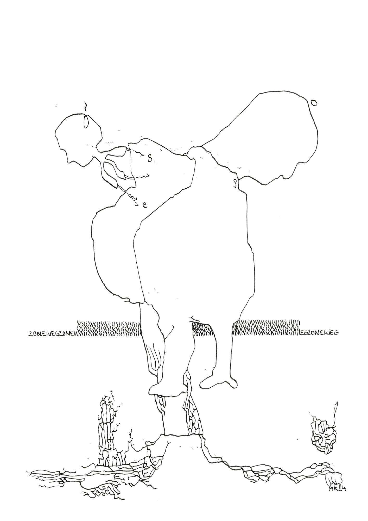 Hannes Kater –Tageszeichnung (Zeichnung/drawing) vom 22.04.2024 (1414 x 2000 Pixel)
