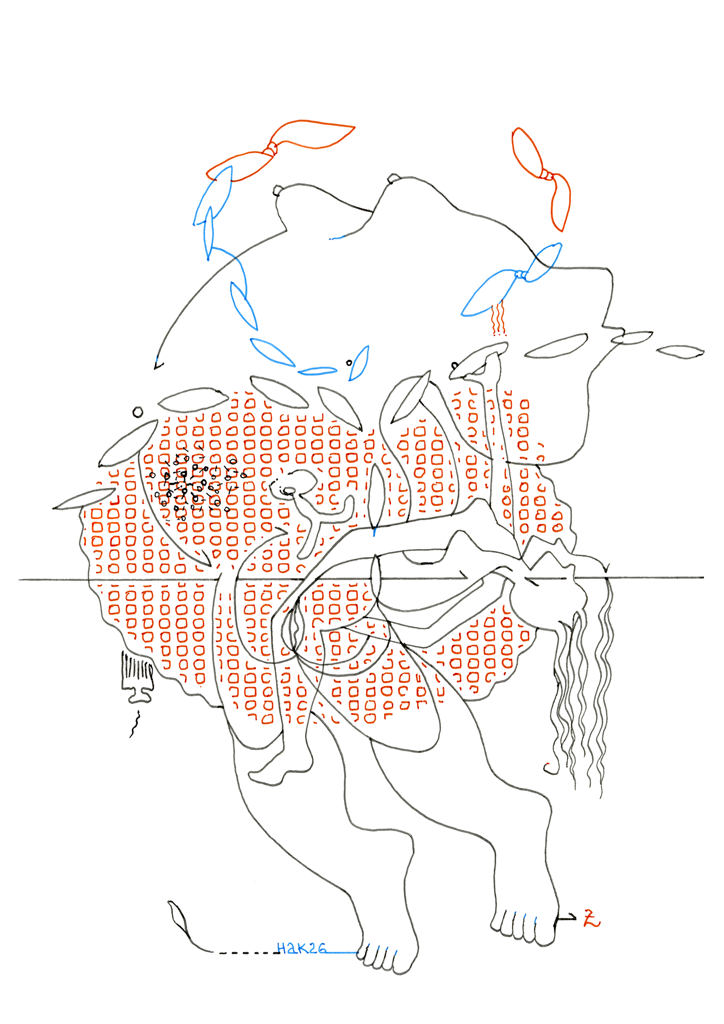 Hannes Kater  Tageszeichnung (Zeichnung/drawing) vom 18.02.2026 (1414 x 2000 Pixel)