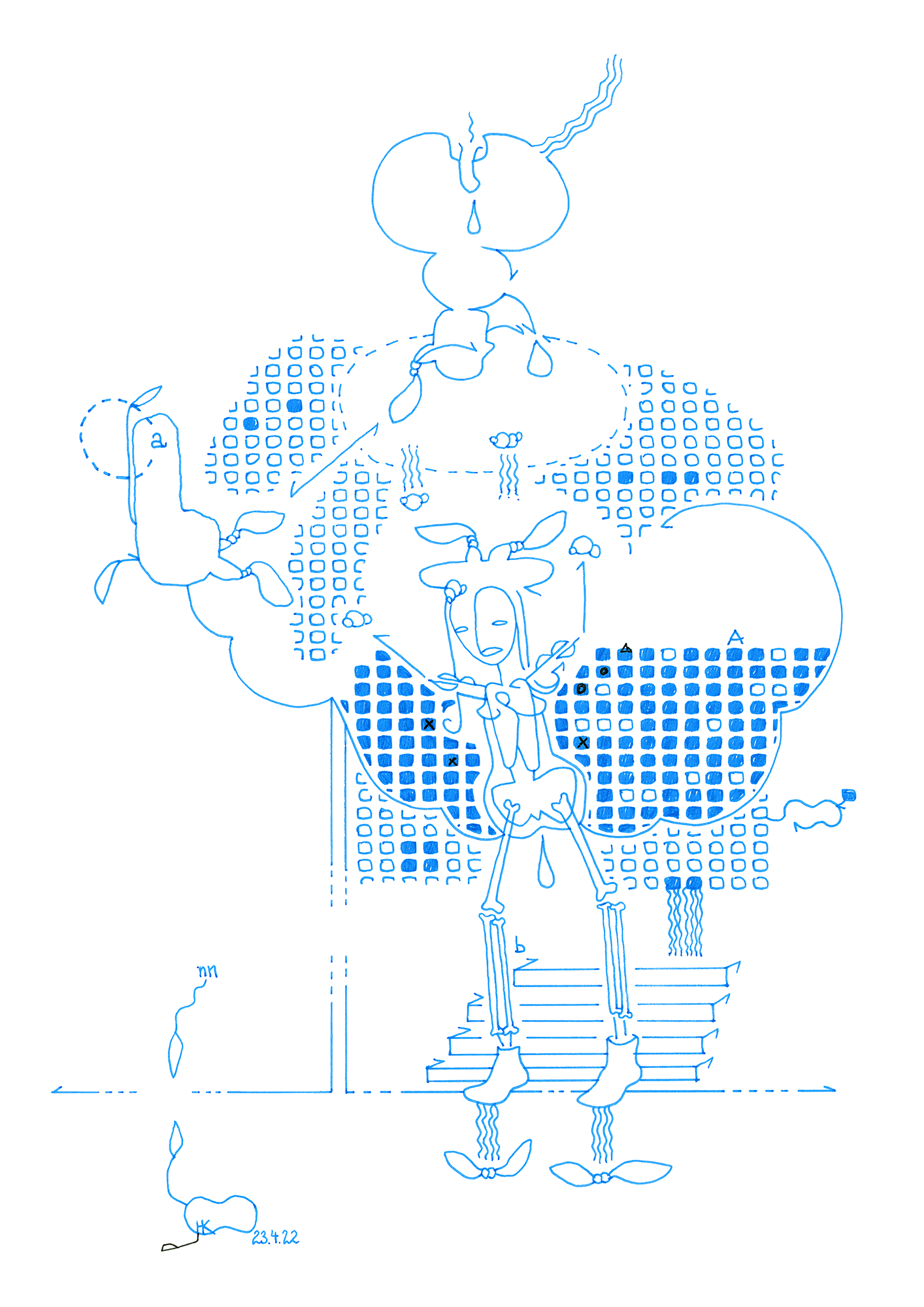 Hannes Kater: Tageszeichnung (Zeichnung/drawing) vom 23.04.2022 (1414 x 2000 Pixel)