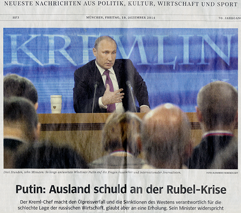 Zeitungsfoto von Putin 2014