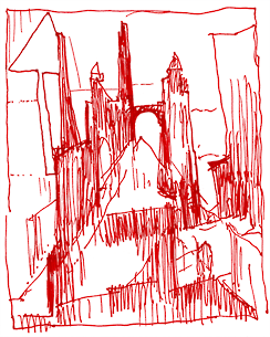 Skizze von "Marienkirche mit dem Pfeil"